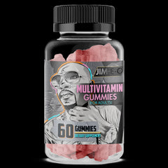 Tasty Adult Multivitamin Gummies - Jim-E-O Daily Health Boost - black background