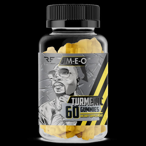 Jim-E-O Turmeric Gummies for Joint & Immune Support - black background