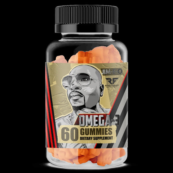 Jim-E-O Vegan Omega-3 Gummies - black background