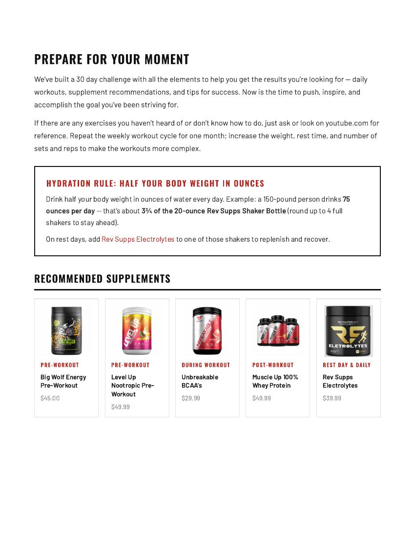 30-day women’s challenge page 2 – program intro
