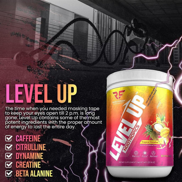 Revolutionary Supplements Pre-Workout Level Up Nootropic Pre-Workout - Premium Energy & Brain Booster